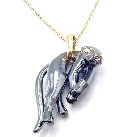 Authentic Panthere de Cartier Panther 18k Yellow Gold & Silverium Necklace Paper - Picture 13 of 15